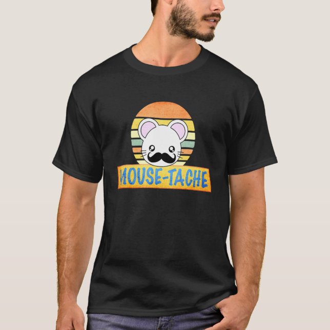 T-shirt Moustache Sourache Vintage souris (Devant)