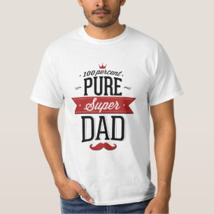T-shirt Moustache superbe pure de papa rouge et noire