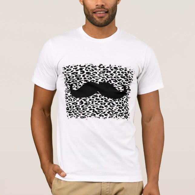 T-shirt Moustache sur la peau du léopard (Devant)