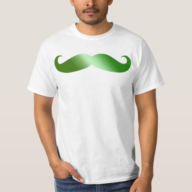 T-shirt Moustache verte irlandaise (Devant)