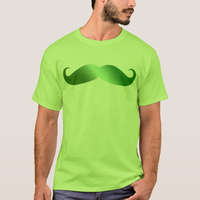 T-shirt Moustache verte irlandaise (Devant)