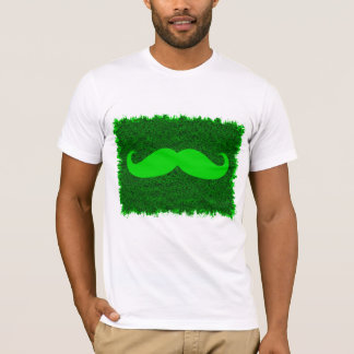 T-shirt Moustache verte sur peau de léopard