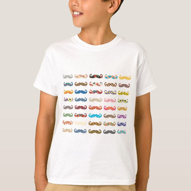 T-shirt Moustaches colorées (Devant)