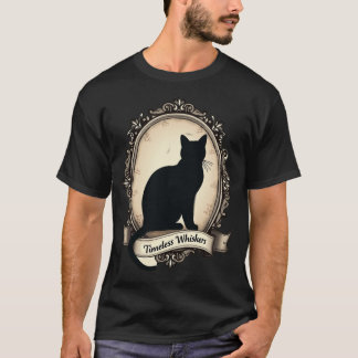 T-shirt Moustaches Intemporelles Chat Noir Élégant