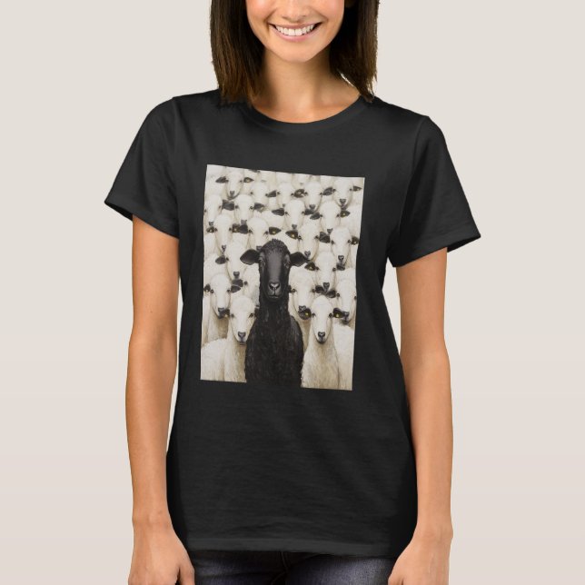 T-shirt Mouton animal de ferme Noir (Devant)