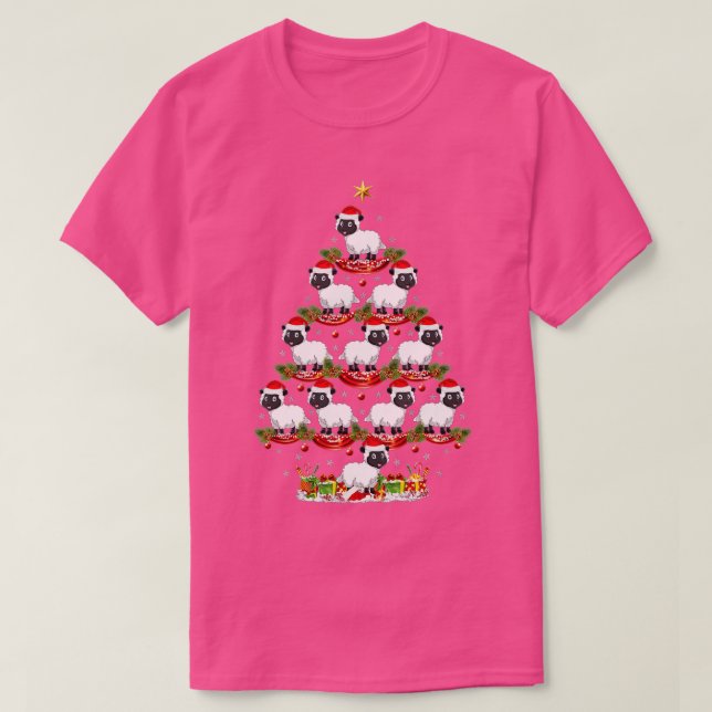 T-shirt Mouton Animal Xmas Arbre Éclairage Mouton Noël Tr (Design devant)