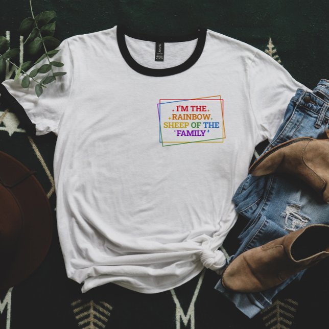 T-shirt Mouton arc-en-ciel de la famille | Fierté drôle (Créateur téléchargé)