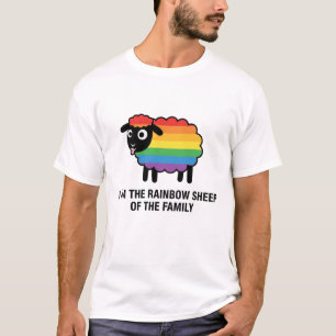 T-shirt Mouton arc-en-ciel de la famille Fierté LGBTQ mi