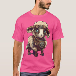 T-shirt Mouton En Steampunk Gear Mécanique Mouton Vibrant