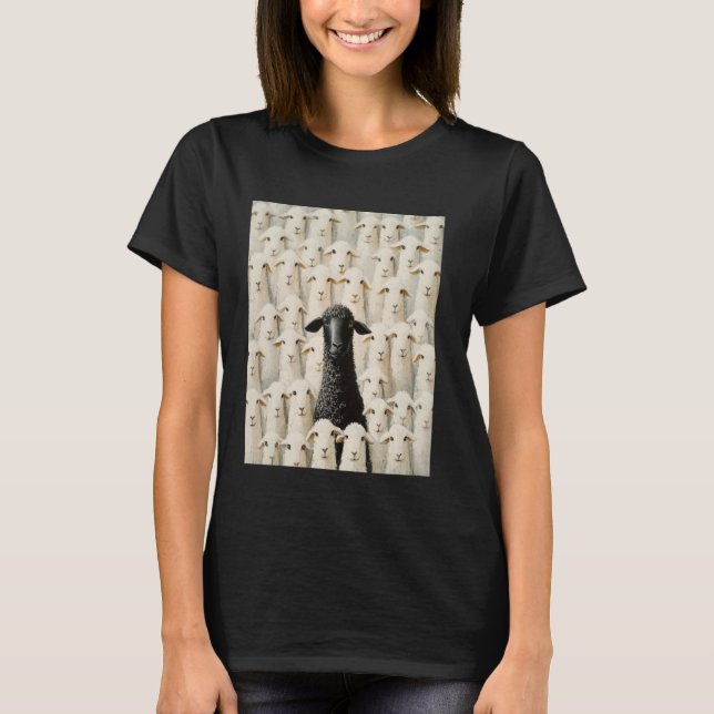T-shirt Mouton Noir Blanc (Devant)