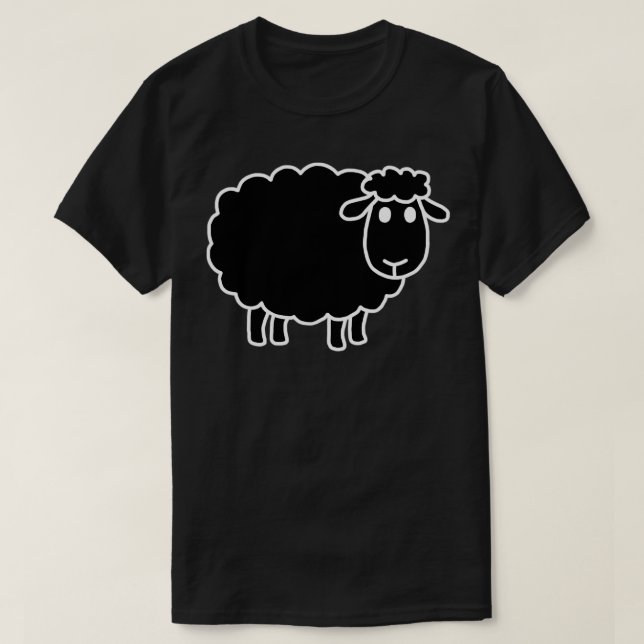 T-shirt Mouton Noir, Drôle, Blagues, Sarcastique (Design devant)
