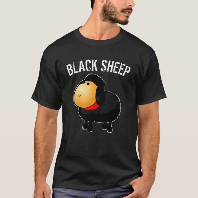 T-shirt Mouton noir... Pourtant Loved Funny Custom (Devant)