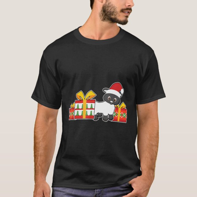 T-shirt Moutons avec le chapeau de Noël mignons Moutons de (Devant)