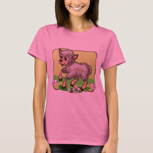 T-shirt Moutons dans le tee - shirt de fleurs (Devant)