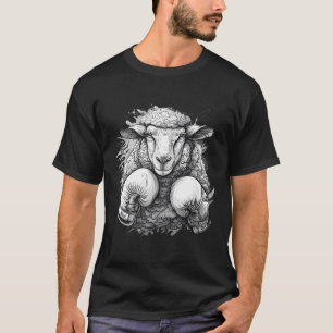 T-shirt Moutons de boxe avec gants de boxe Kickboxing Drôl