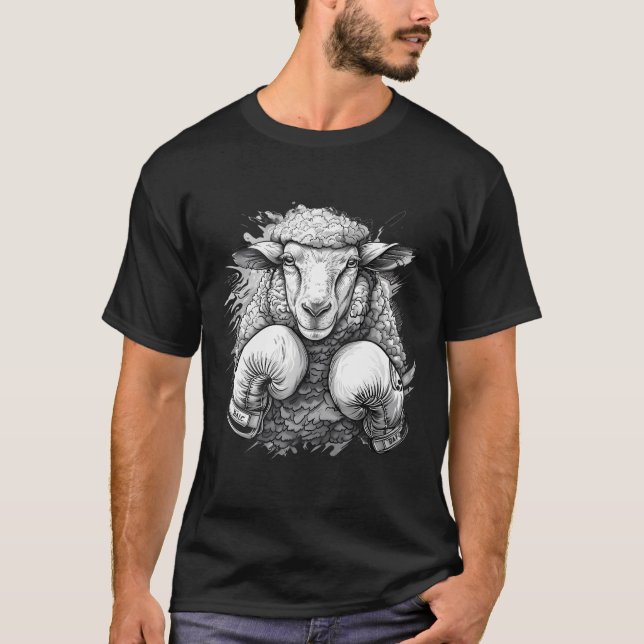 T-shirt Moutons de boxe avec gants de boxe Kickboxing Drôl (Devant)