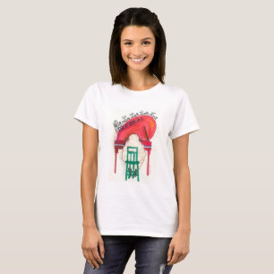T-shirt moutons de Noël jouant le piano