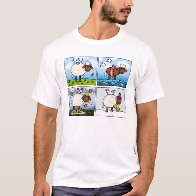 T-shirt moutons de toute la chemise de saisons (Devant)