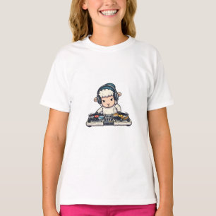 T-shirt Moutons DJ qui font tourner des platines pour enfa