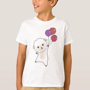 T-shirt Moutons Doux Animaux Mouches Ballons Pour Enfants