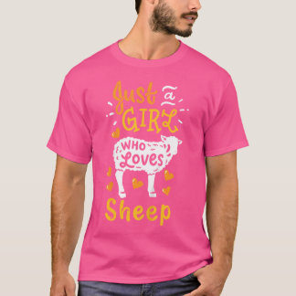 T-shirt Moutons Juste Une Fille Qui Aime Moutons Drôle