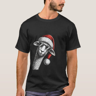 T-shirt Moutons Noël Santa Hat Pyjama Drôle Moutons Mouton