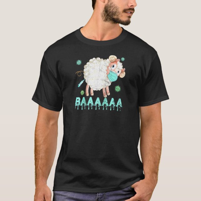 T-shirt Moutons Ou Cheeple Anti Vaccin & Masque Moutons Po (Devant)