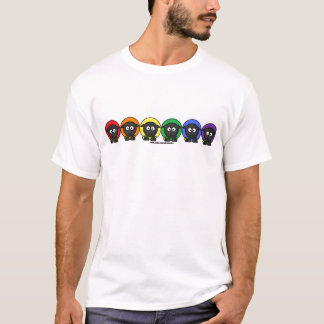 T-shirt Moutons pelucheux anonymes d'arc-en-ciel de