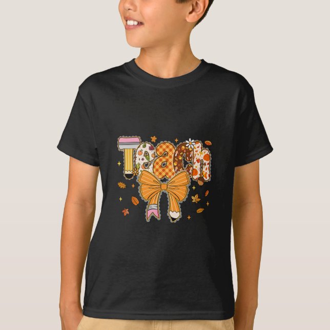 T-shirt Moutons portant un pull café Thanksgiving automne  (Devant)