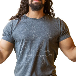 T-shirt Mouvement Conscient Dessins au Trait Vintage Poses