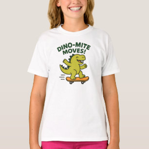 T-shirt Mouvements Dino-Mite Dinosaure de Skateboard Vert
