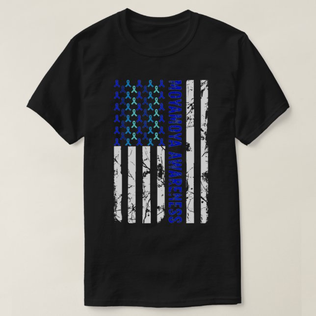 T-shirt Moyamoya Awareness USA Drapeau Moyamoya Maladie Po (Design devant)
