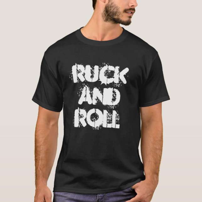 T-shirt moyen de slogan du rugby des hommes de (Devant)