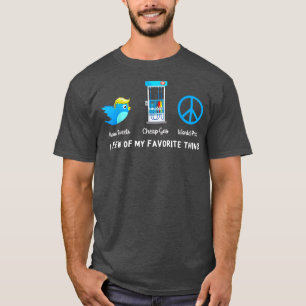 T-shirt Moyenne Tweet Gaz Bon Marché Paix Mondiale Quelque