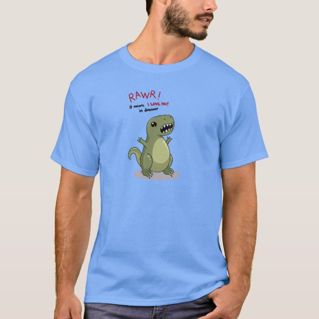 T-shirt Moyens de Rawr je t'aime dans le dinosaure (Devant)