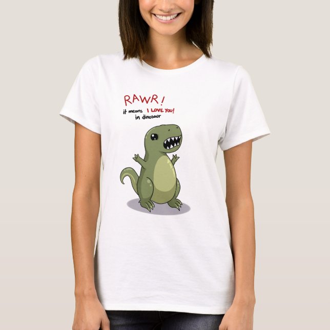 T-shirt Moyens de Rawr je t'aime dans le dinosaure (Devant)