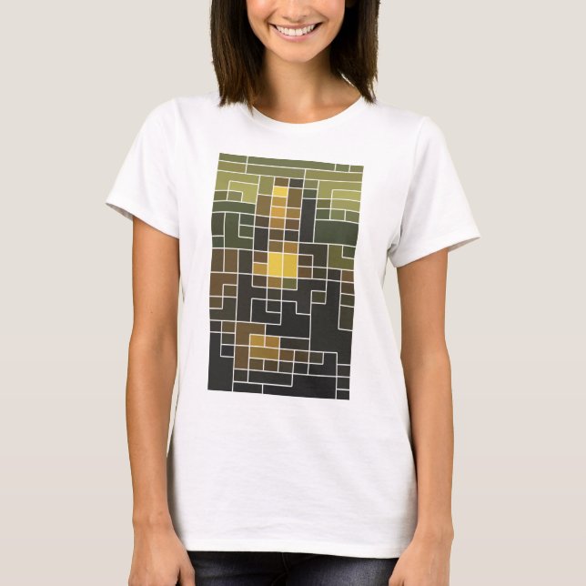 T-shirt mozaic art "Mona Lisa" Tシャツ (Devant)