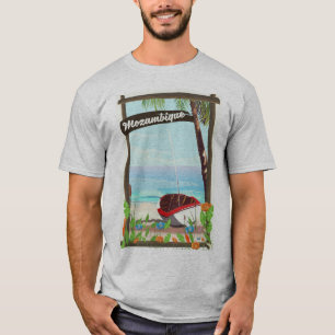 T-shirt Mozambique Bande dessinée de bateau de pêche vacan