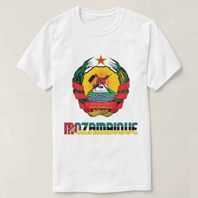 T-shirt Mozambique Drapeau et blason Patriotique (Design devant)
