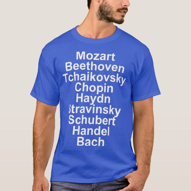 T-shirt Mozart Beethoven Chopin Bach Musique classique (Devant)