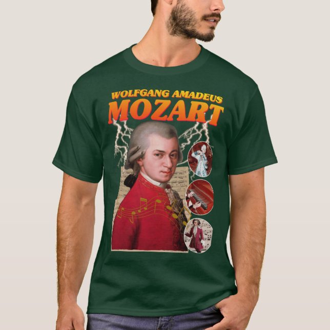T-shirt MOZART RAPEE al Compositeur Musique Bandee boy (Devant)