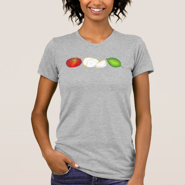 T-shirt Mozzarella Tomato Basil Italie Italienne Caprese a (Devant)