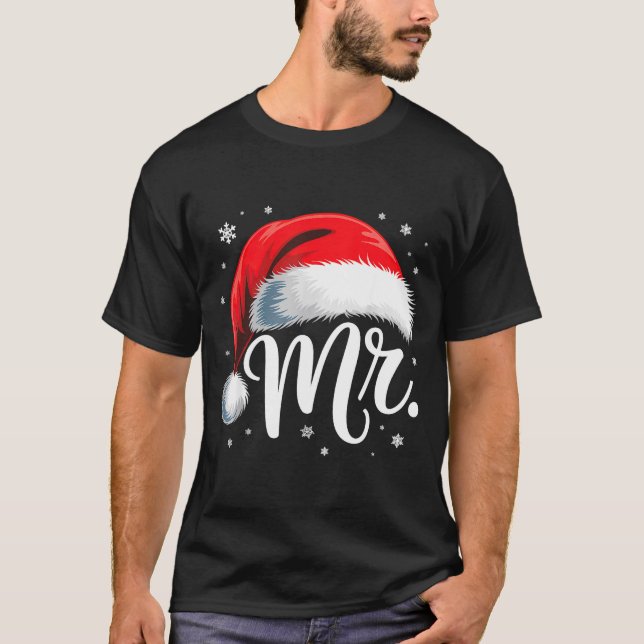 T-shirt Mr And Mrs Claus Couples Matching  (Devant)