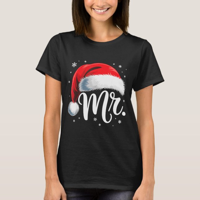 T-shirt Mr And Mrs Claus Couples Matching  (Devant)