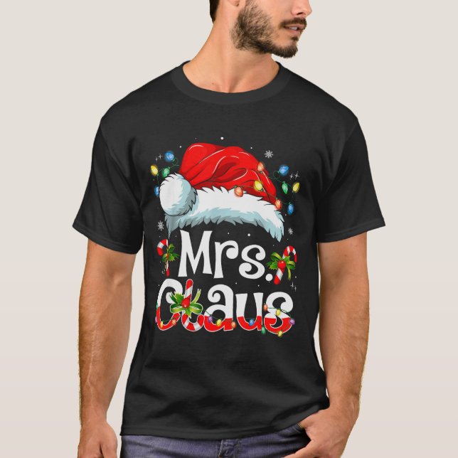 T-shirt Mr And Mrs Claus Couples Matching Christmas Pajama (Devant)