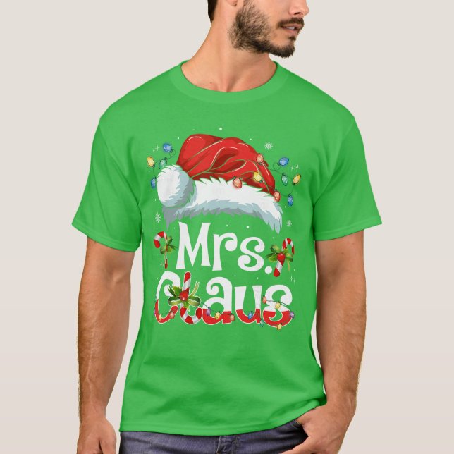 T-shirt Mr and Mrs Claus Couples Matching Christmas Pajama (Devant)