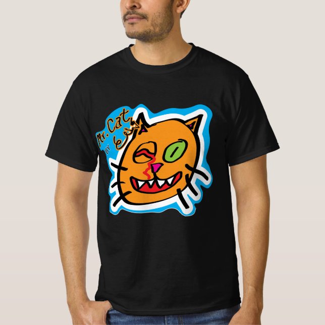 T-shirt Mr. Cat - Launch T Shirt - 100 Disponible (Devant)
