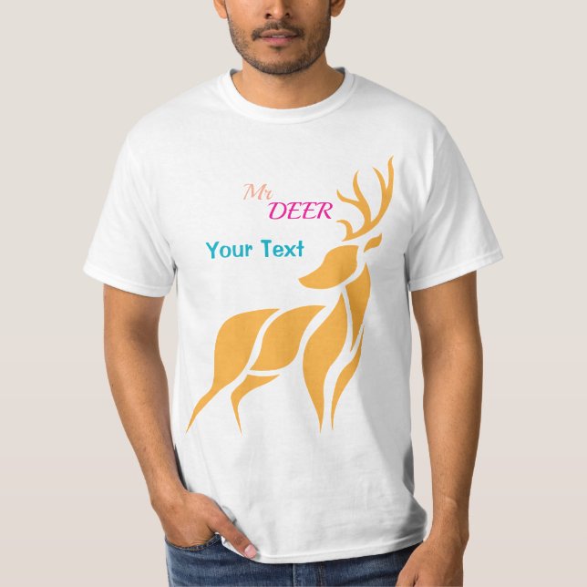 T-shirt Mr. Deer Graphic – Rustic Woodland Style (Devant)
