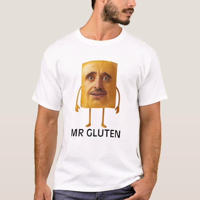 T-shirt Mr Gluten Bread Joke t shirt (Devant)