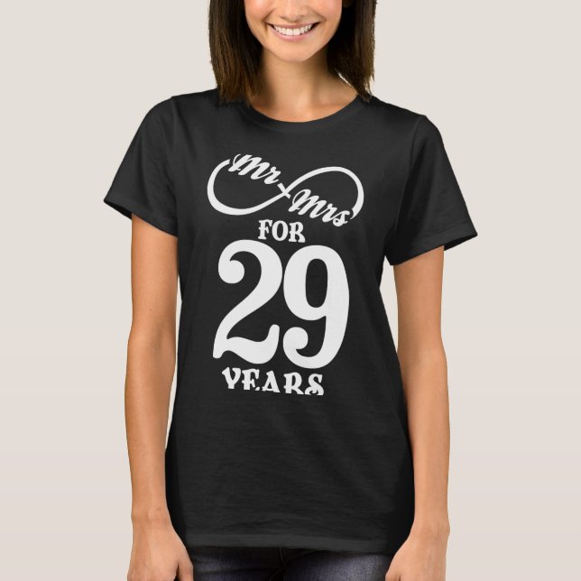 T-shirt Mr Mrs For 29 Years 29th Wedding Anniversary  (Devant)